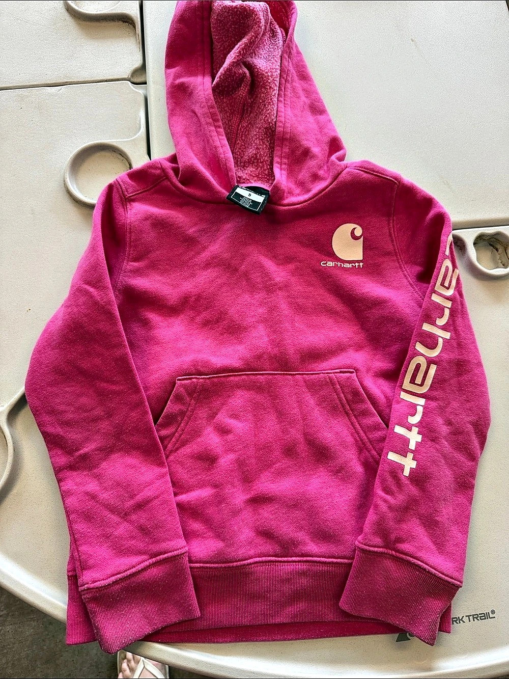 Carhartt Lightweight Graphic Long-Sleeve Hoodie for Kids Pink Girls Size 5